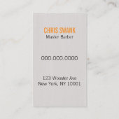 Visitekaartje van sars Barber/Cosmetoloog (Oranje) (Achterkant)