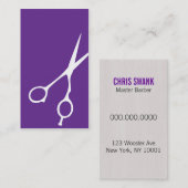 Visitekaartje van sars Barber/Cosmetoloog (Paars) (Voorkant / Achterkant)