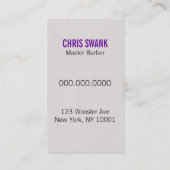 Visitekaartje van sars Barber/Cosmetoloog (Paars) (Achterkant)