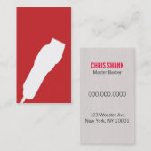 Visitekaartje van sars Barber/Cosmetoloog (rood) (Voorkant / Achterkant)