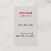 Visitekaartje van sars Barber/Cosmetoloog (rood) (Achterkant)