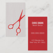 Visitekaartje van sars Barber/Cosmetoloog (rood) (Voorkant / Achterkant)