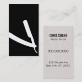 Visitekaartje van sars Barber/Cosmetoloog (zwart) (Voorkant / Achterkant)