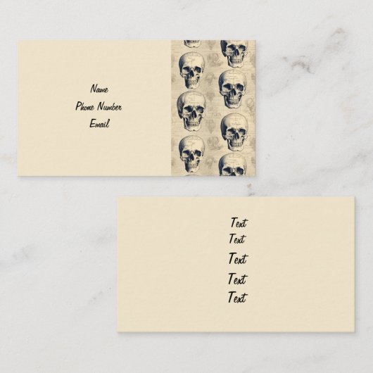 Visitekaartje van schedels (Voorkant / Achterkant)