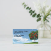 Visitekaartje van senior verzorger (Staand voorkant)