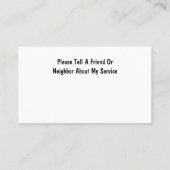 Visitekaartje van senior verzorger (Achterkant)