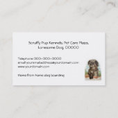 Visitekaartje van shaggy dog (Achterkant)