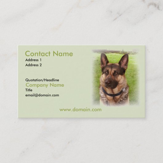 Visitekaartje van Shepherd Puppy Dog (Voorkant)