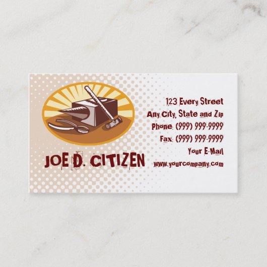 visitekaartje van smid hammer (Voorkant)