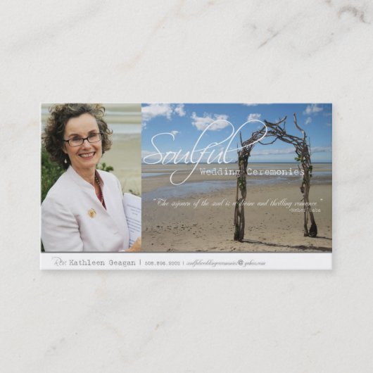 Visitekaartje van Soulful Wedding Ceremonies (Voorkant)