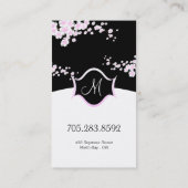 Visitekaartje van spa en Salon - Monogram bloesems (Achterkant)