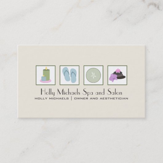 Visitekaartje van spa's en salon (Voorkant)