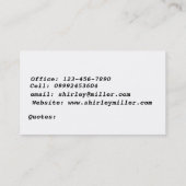 Visitekaartje van speciaal onderwijzend leraar (Achterkant)