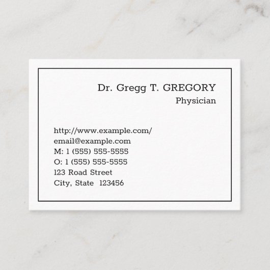  Visitekaartje van specialist in de gezondheidszor (Voorkant)