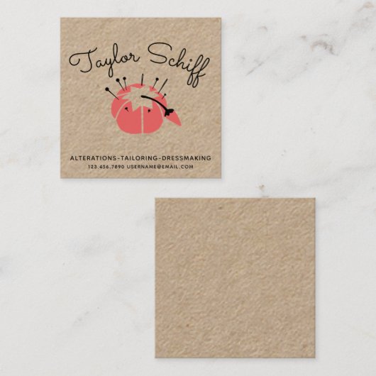 Visitekaartje van speldenkaarsmaker (Voorkant / Achterkant)