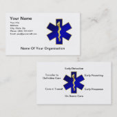 Visitekaartje van ster van leven, dubbelzijdig. (Voorkant / Achterkant)