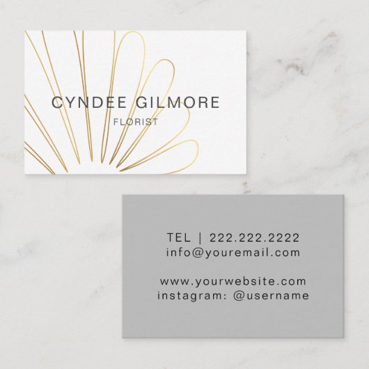 Visitekaartje van stylistische bloemen (Voorkant / Achterkant)