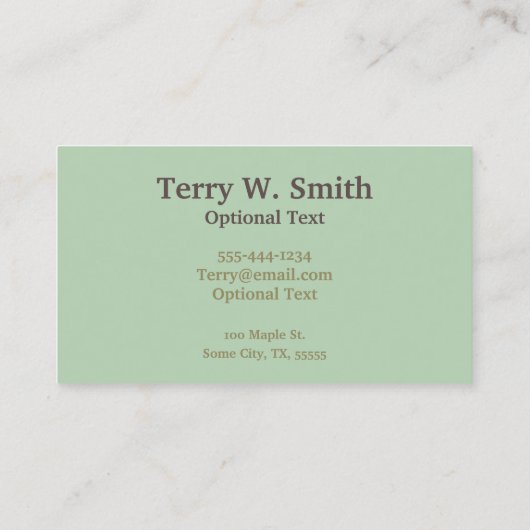 Visitekaartje van tabel tekenen (Achterkant)