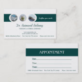 Visitekaartje van tandartsafspraak (Voorkant / Achterkant)