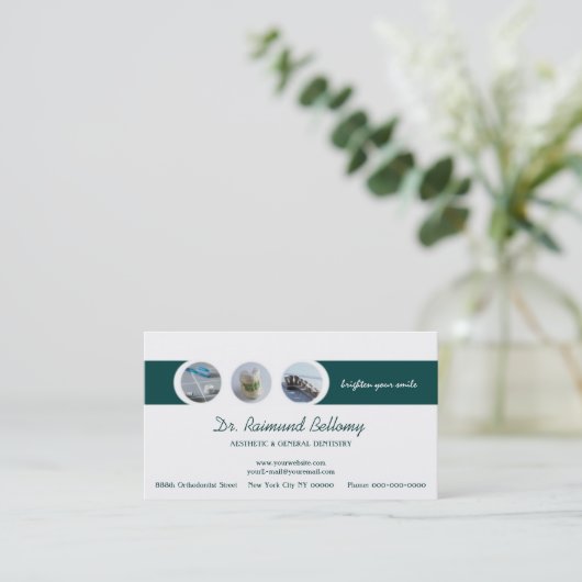 Visitekaartje van tandartsafspraak (Staand voorkant)