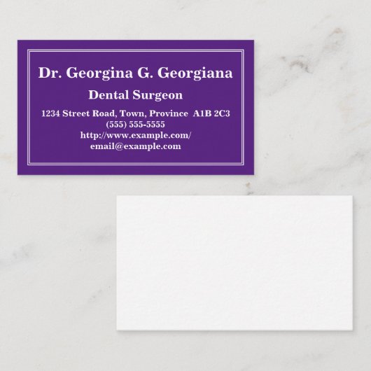  Visitekaartje van tandchirurg (Voorkant / Achterkant)