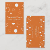 Visitekaartje van tangerine en witte belletjes (Voorkant / Achterkant)