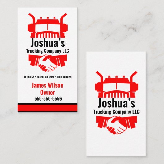 Visitekaartje van transportbedrijf (Voorkant / Achterkant)