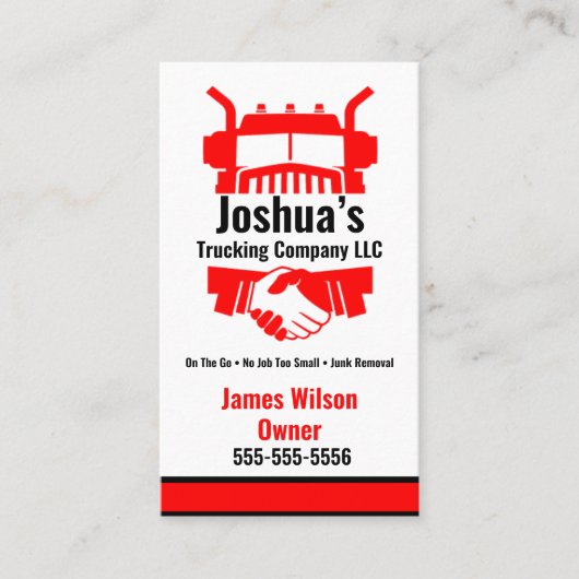 Visitekaartje van transportbedrijf (Voorkant)