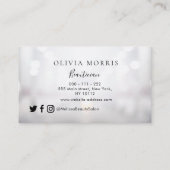 visitekaartje van trendy bokeh Silver Beautician (Achterkant)