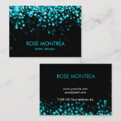 Visitekaartje van Turquoise en Black Falling Glitt (Voorkant / Achterkant)