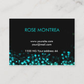 Visitekaartje van Turquoise en Black Falling Glitt (Achterkant)