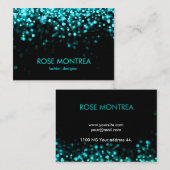 Visitekaartje van Turquoise en Black Falling Glitt (Voorkant / Achterkant)