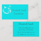 Visitekaartje van Turquoise en White Floral Butter (Voorkant / Achterkant)