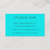 Visitekaartje van Turquoise en White Floral Butter (Achterkant)