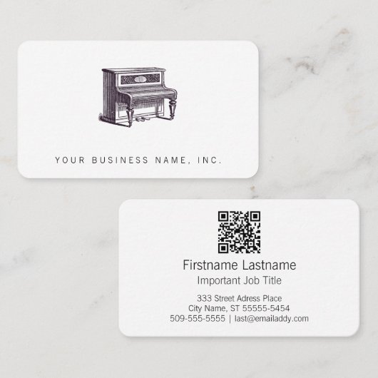  Visitekaartje van Upright Piano (Voorkant / Achterkant)