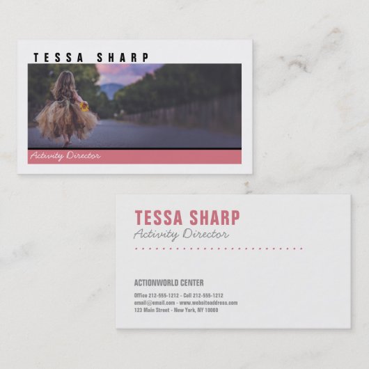 Visitekaartje van uw foto Custom Sjabloon Art (Voorkant / Achterkant)