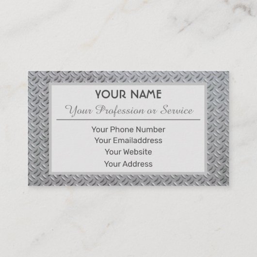 Visitekaartje van vast stalen patroon (Achterkant)