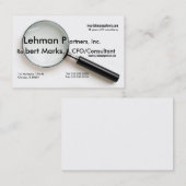 visitekaartje van vergrootglas (Voorkant / Achterkant)