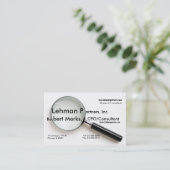 visitekaartje van vergrootglas (Staand voorkant)