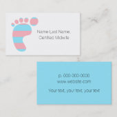 Visitekaartje van verloskundige (Voorkant / Achterkant)
