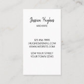 Visitekaartje van verloskundige (Achterkant)