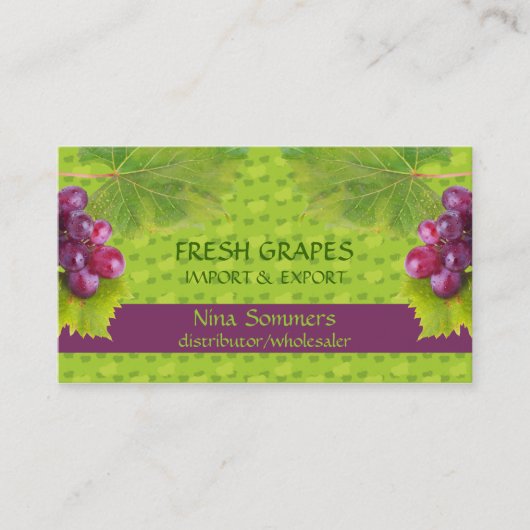 Visitekaartje van verse druiven (Voorkant)