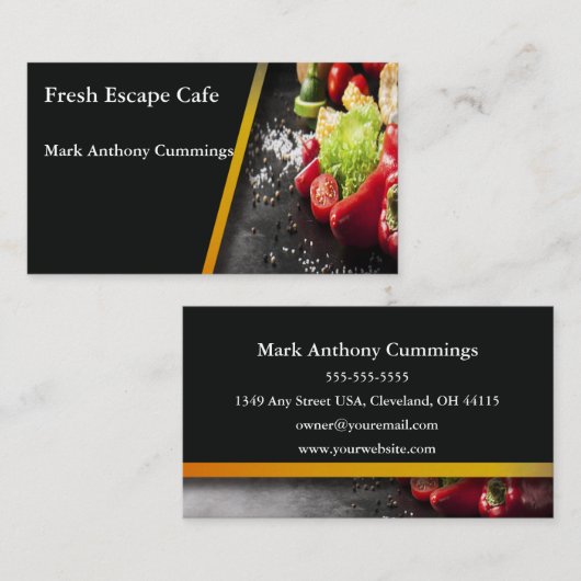 Visitekaartje van verse groenten en fruit, vers (Voorkant / Achterkant)