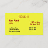 visitekaartje van verse vruchtensap uit schimmels (Achterkant)