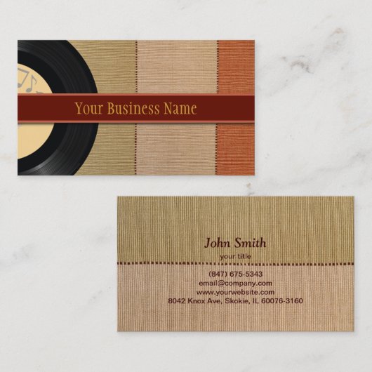 Visitekaartje van vinylplaat en natuur (Voorkant / Achterkant)