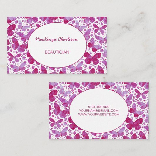 Visitekaartje van vlinder (Voorkant / Achterkant)