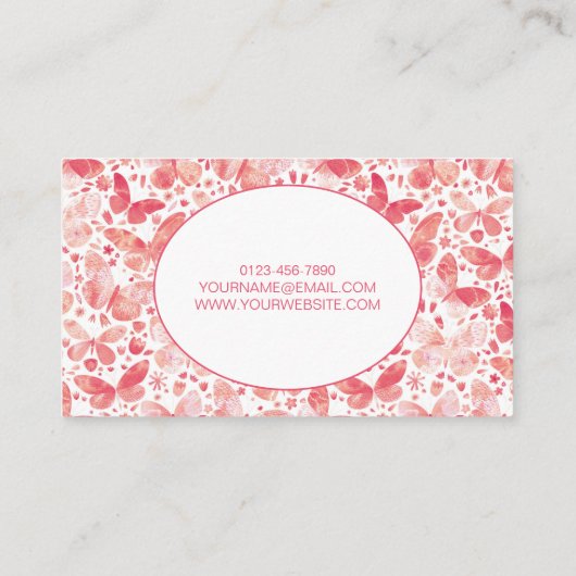 Visitekaartje van vlinder (Achterkant)