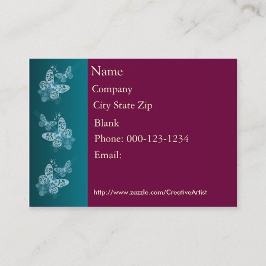 Visitekaartje van vlinder (Voorkant)