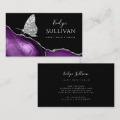 visitekaartje van vlinder en paars agaat (Voorkant / Achterkant)