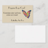 Visitekaartje van vlinder Logo Pappion (Voorkant / Achterkant)